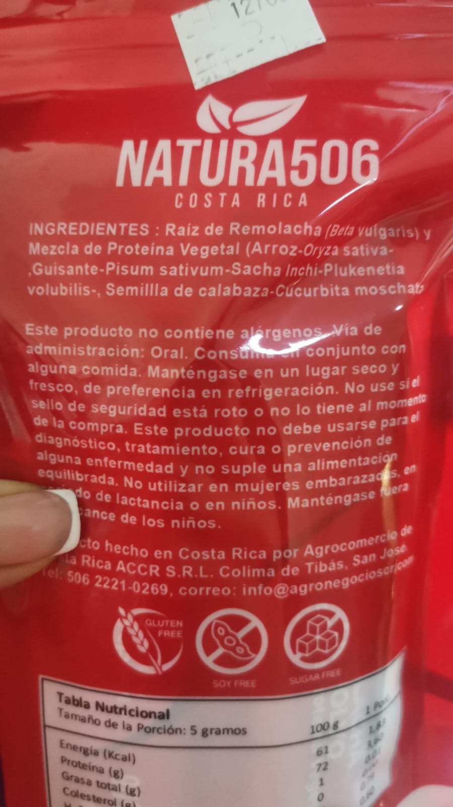 Remolacha en polvo +proteína vegetal 30uds Natura 506