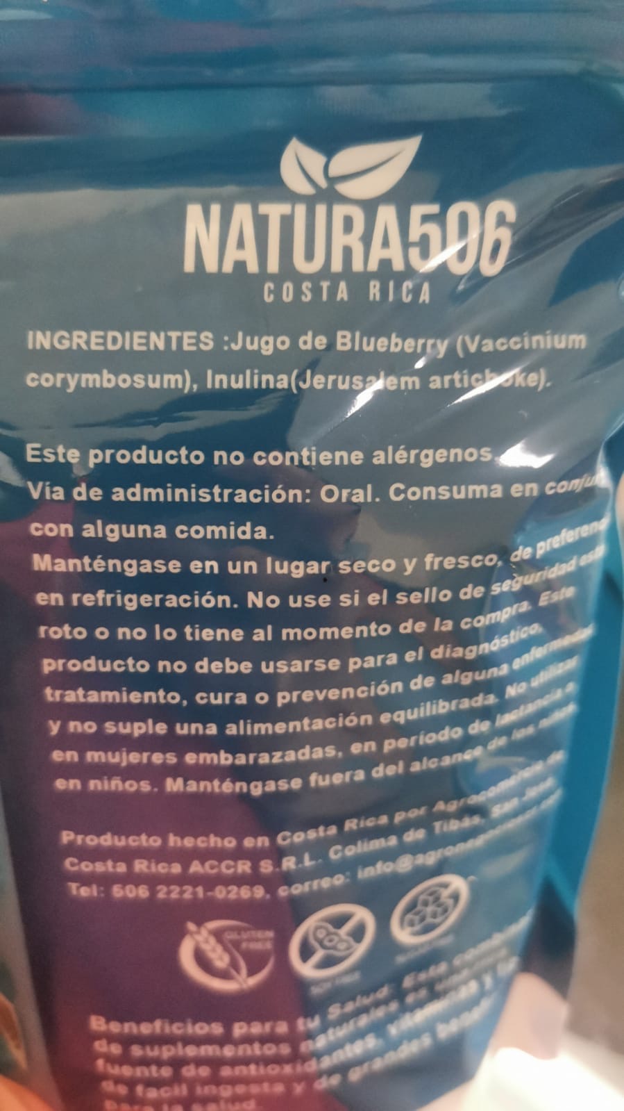 Blueberry con inulina en polvo 30uds Natura 506