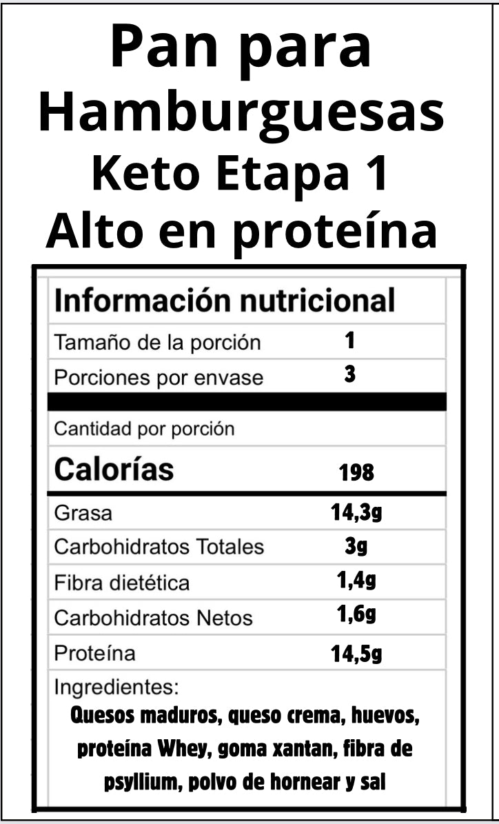 Pan hamburguesa Proteína GF & Keto