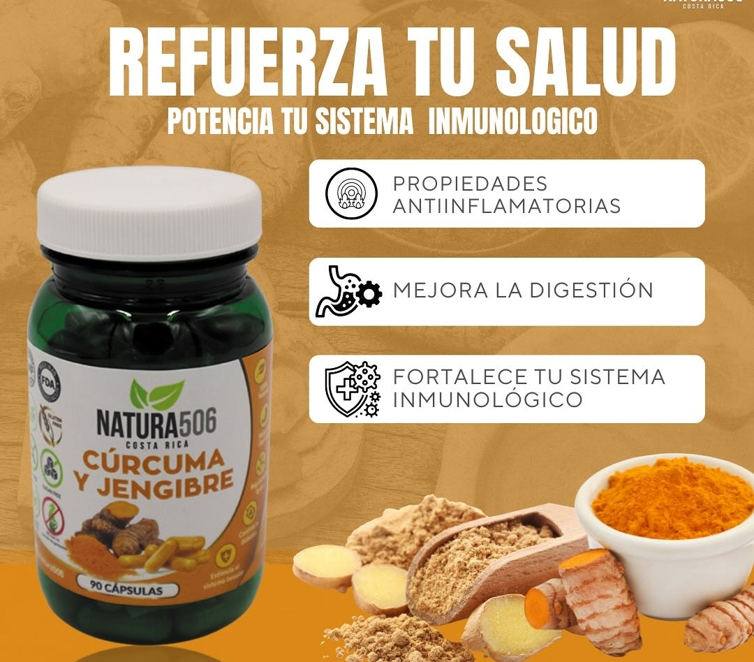 Cápsulas de cúrcuma y jengibre Natura 506