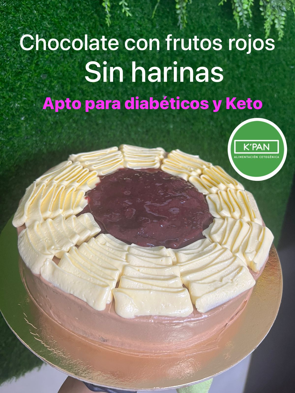 Torta Choco Frutos Rojos Porción KPan Sin harina