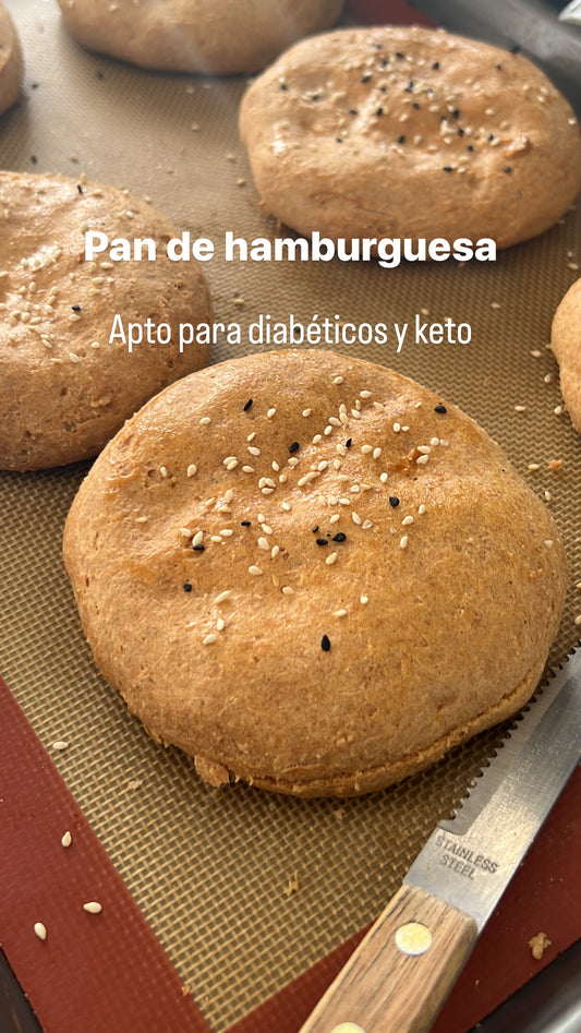 Pan de Hamburguesa Keto libre de lácteos 3 Unid KPan grande